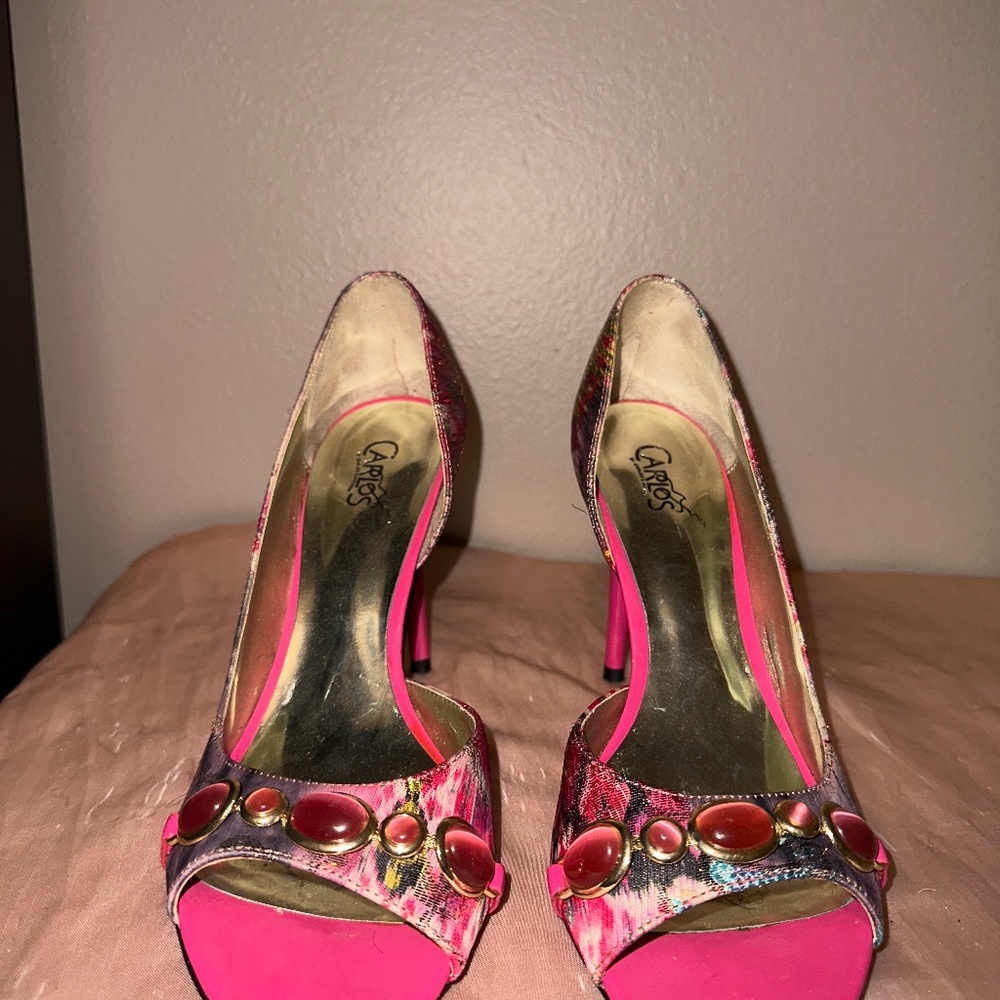 Peep toe stilettos